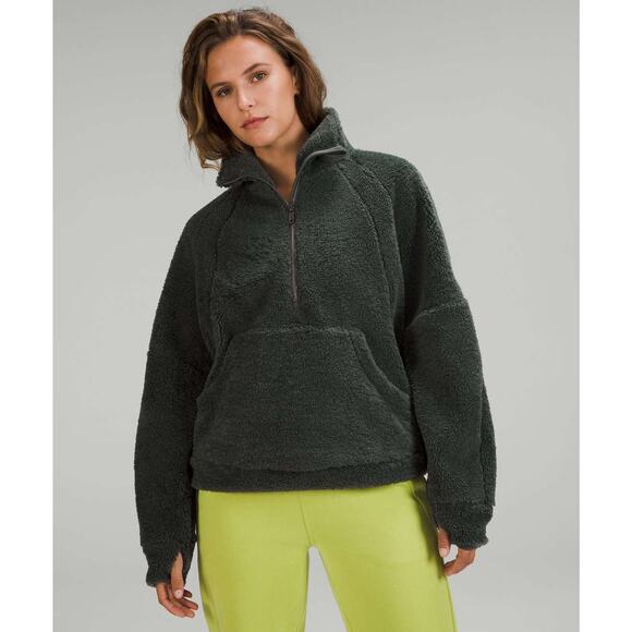 Lululemon Scuba Oversized Fleece Funnel-Neck Half-Zip Smoked Spruce M/L - Picture 1 of 8